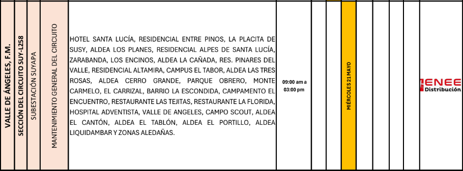 Lista de colonias que no tendrán luz pasado mañana