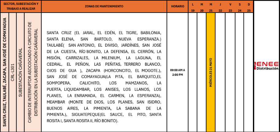 Lista de colonias que no tendrán luz pasado mañana