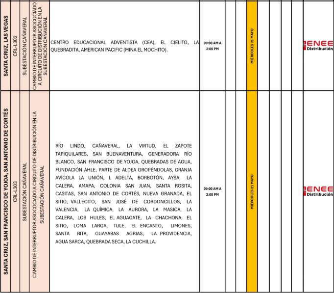 Lista de colonias que no tendrán luz pasado mañana
