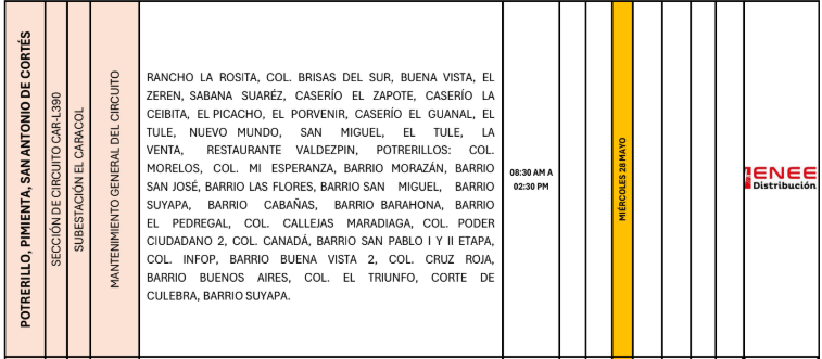 Lista de colonias que no tendrán luz pasado mañana
