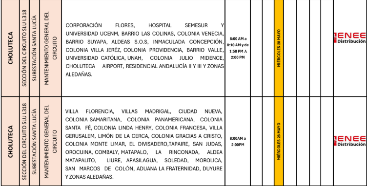 Lista de colonias que no tendrán luz pasado mañana