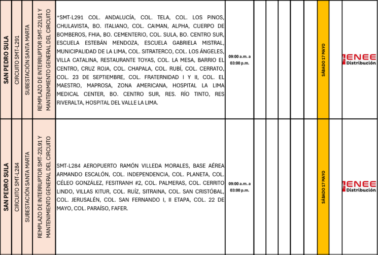 Lista de colonias que no tendrán luz pasado mañana