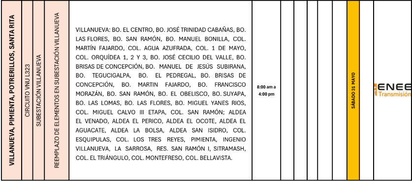 Lista de colonias que no tendrán luz pasado mañana