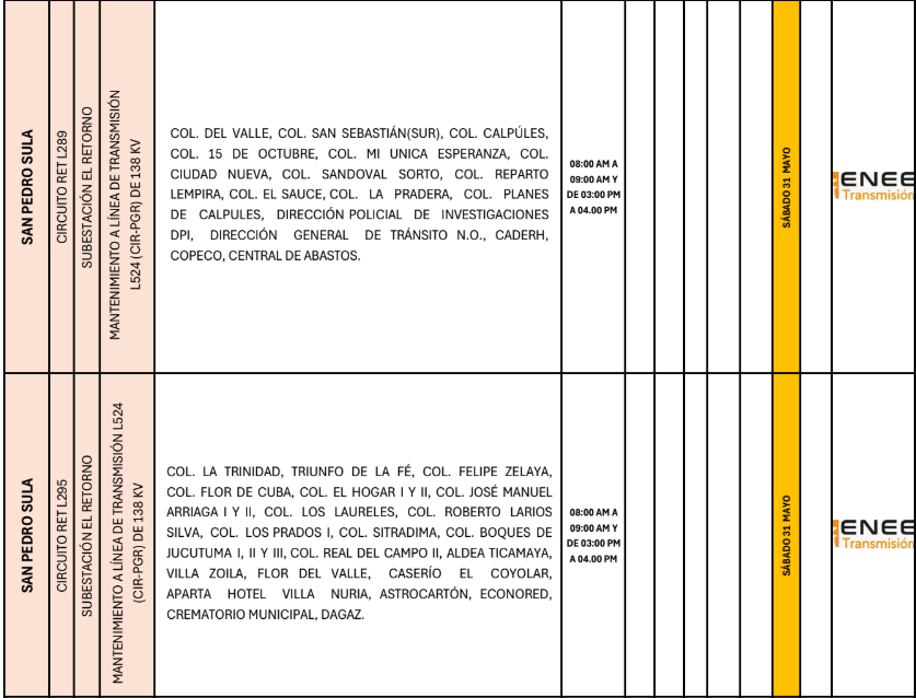Lista de colonias que no tendrán luz pasado mañana