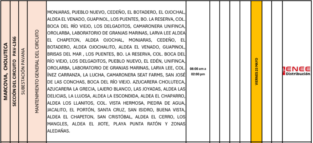 Lista de colonias que no tendrán luz pasado mañana