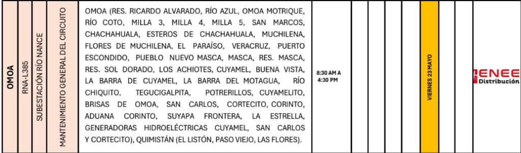 Lista de colonias que no tendrán luz pasado mañana