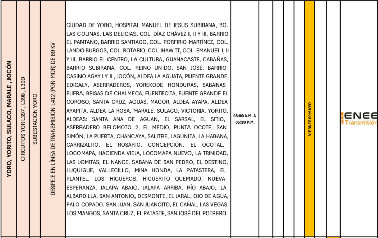 Lista de colonias que no tendrán luz pasado mañana