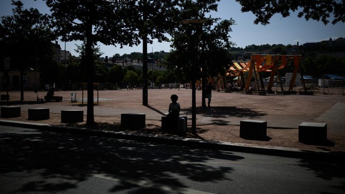 Parque en España, bajo extremo calor