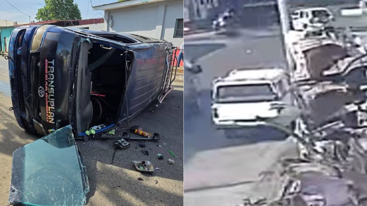 Cámara capta accidente entre busito y taxi: reportan varios heridos en SPS
