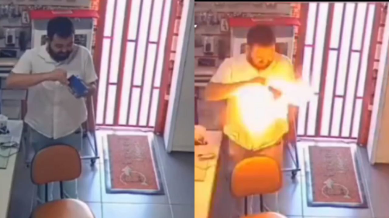 Vídeo: Batería de celular explotó mientras técnico intentaba abrirlo