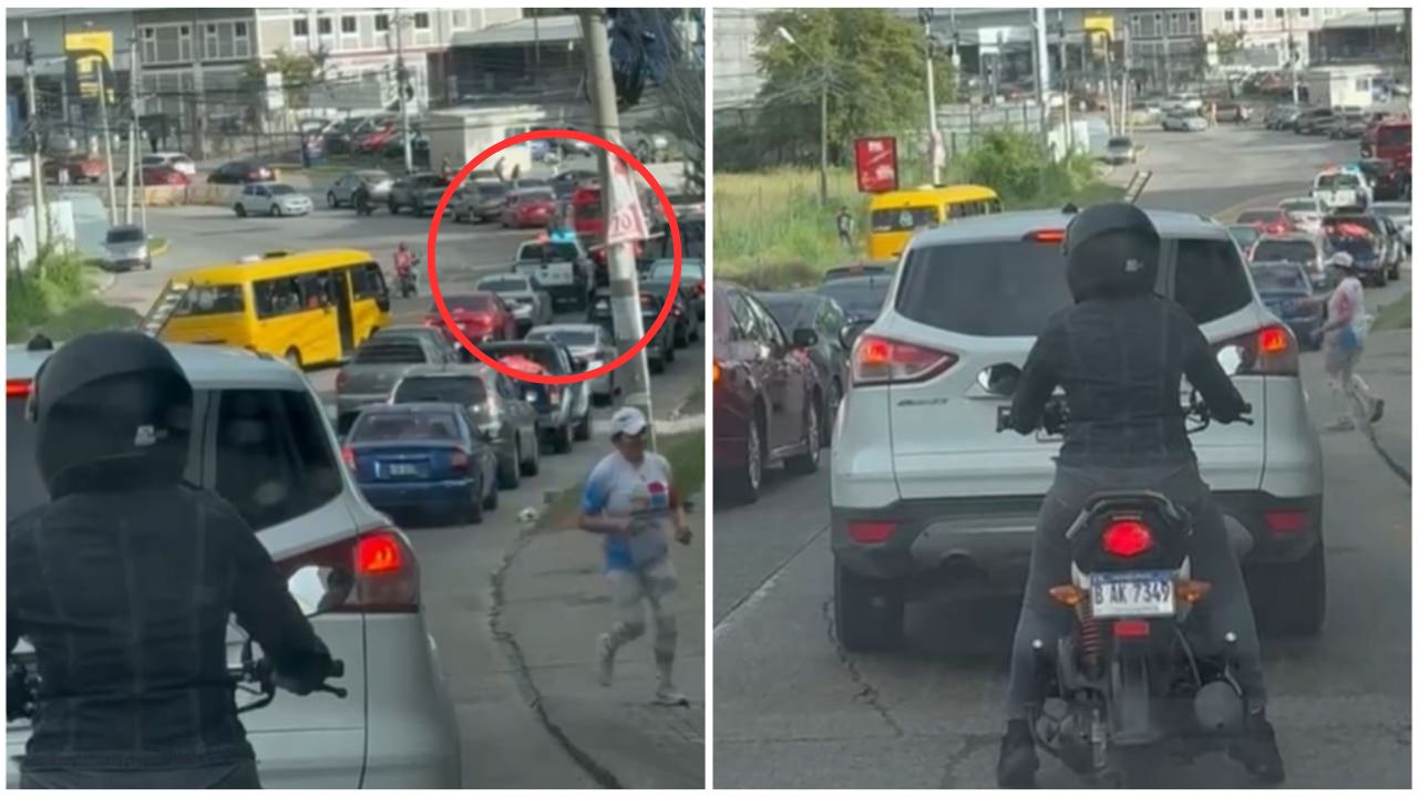 Conductor de 'rapidito' y motociclista conducen en contravía frente a patrulla