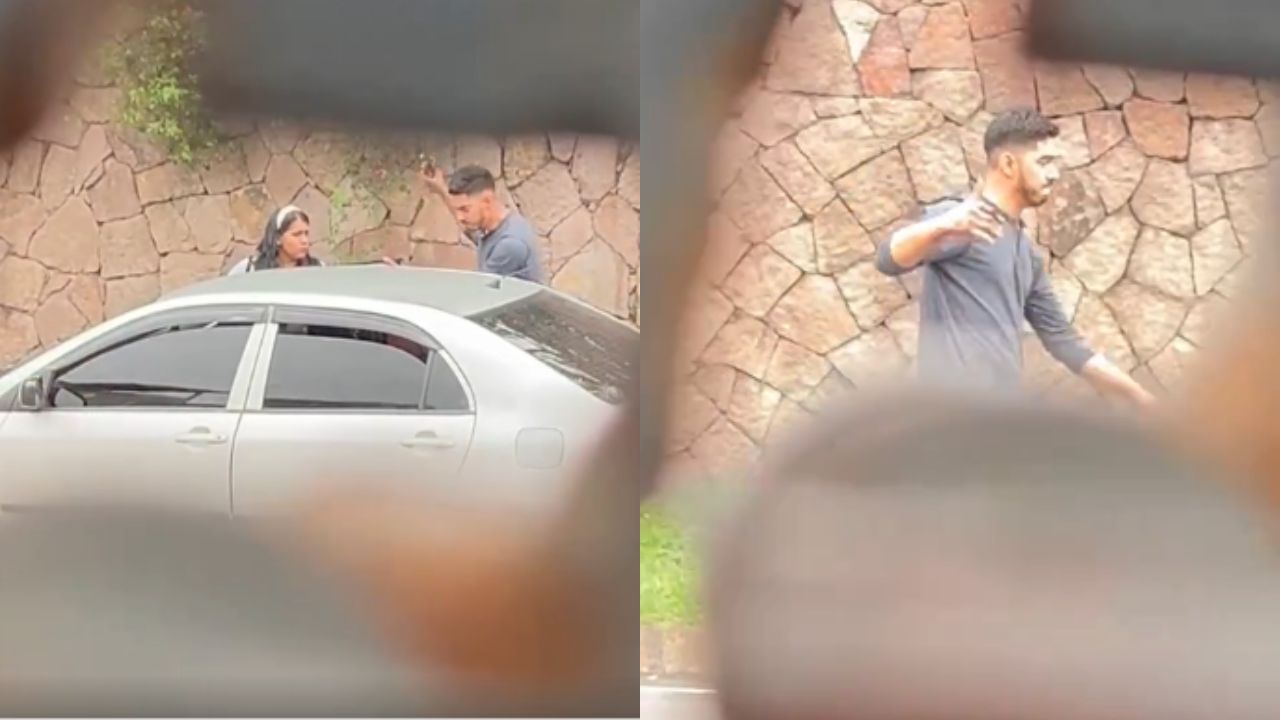 Graban a hombre con reacciones violentas hacia una mujer en vía pública
