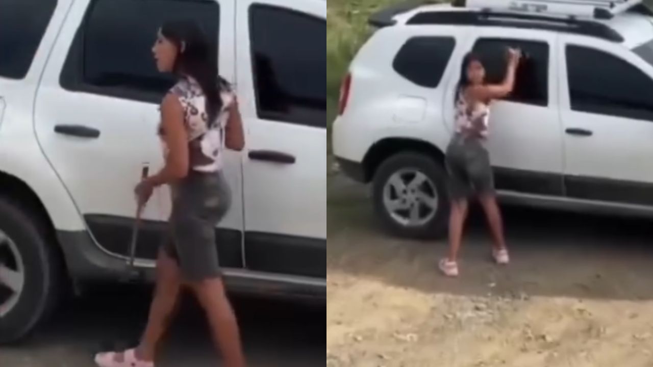 Graban a joven robando carro utilizando un destapacaños como 'herramienta'
