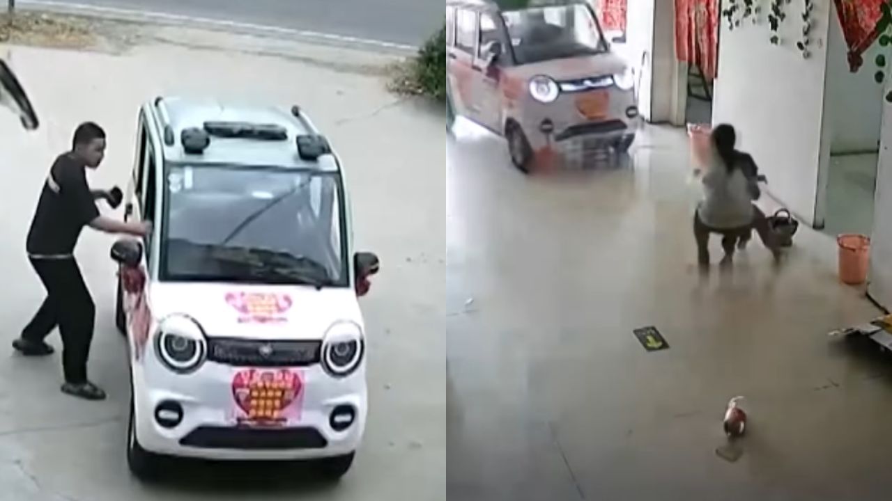 Vídeo: Niña salva a su hermanita de ser atropellada por un carro eléctrico
