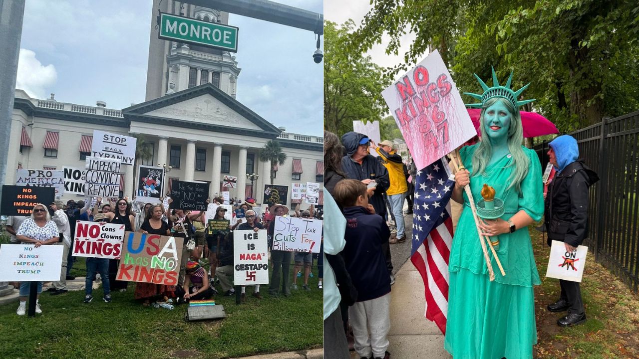 Multitudes protestan contra Trump y las redadas de ICE en su 79 cumpleaños