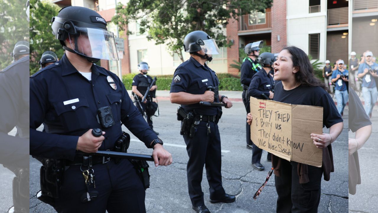 '¡Liberen a todos!': Siguen protestas en Los Angeles contra tropas y redadas