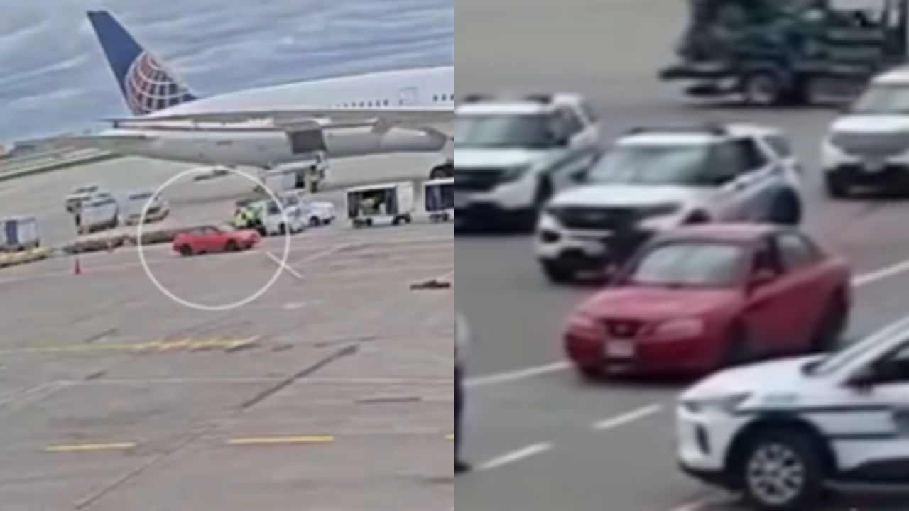 Revelan momento en que repartidor entró por error a pista de aeropuerto
