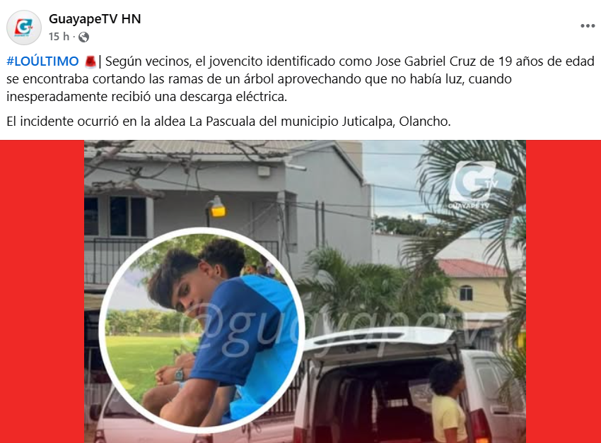 Captura de pantalla de la publicación