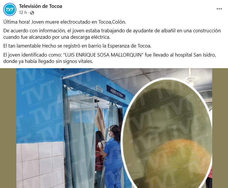 Captura de pantalla de la publicación