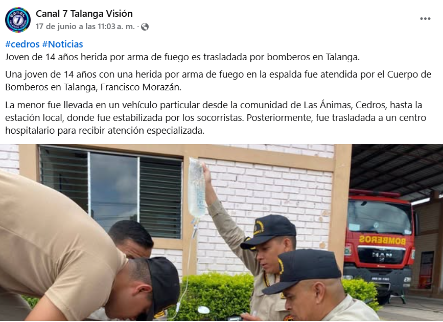 Captura de pantalla de la publicación