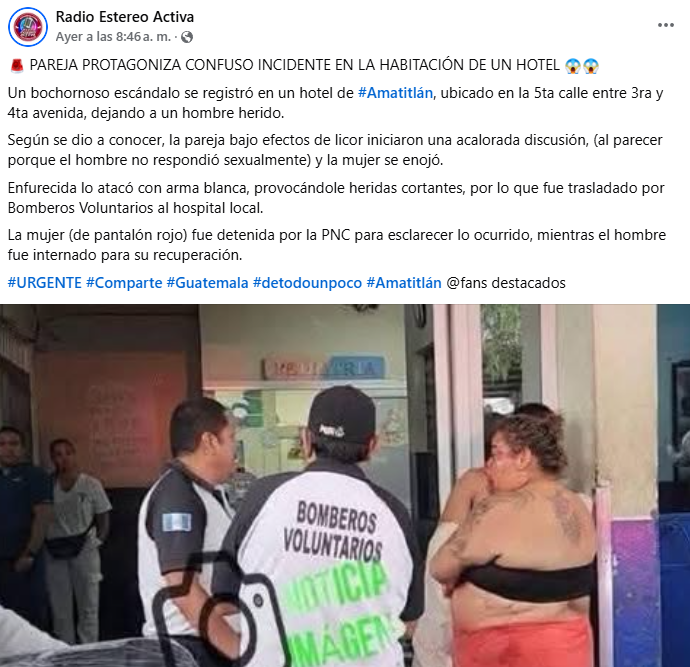 Captura de pantalla de la publicación