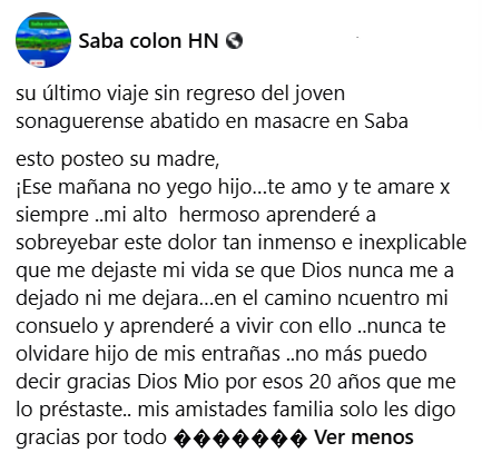 Captura de pantalla de la publicación