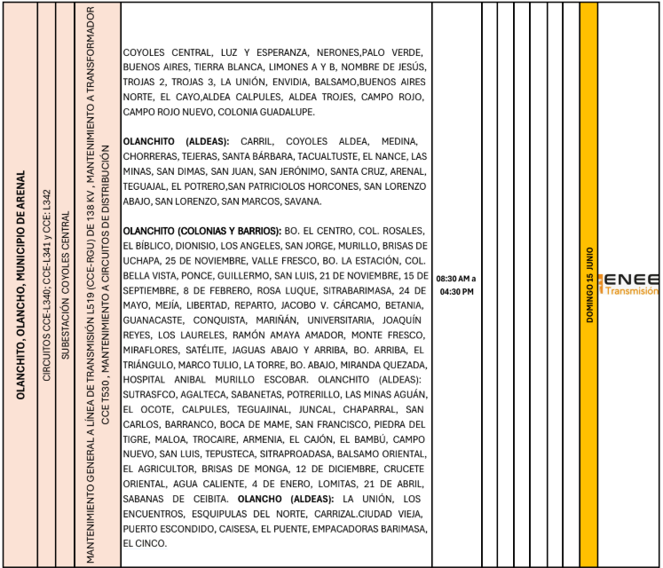 Lista de colonias que no tendrán luz pasado mañana