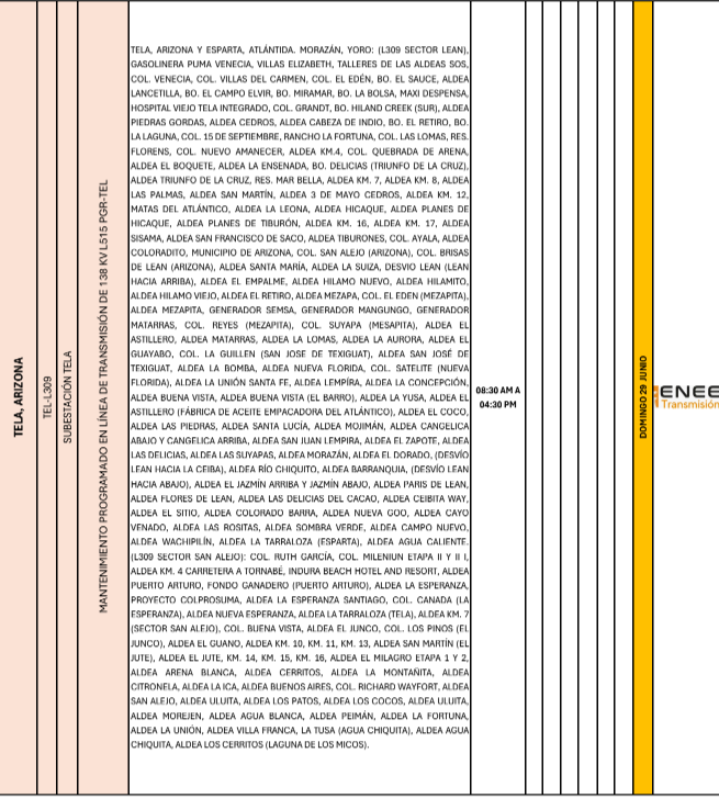 Lista de colonias que no tendrán luz pasado mañana