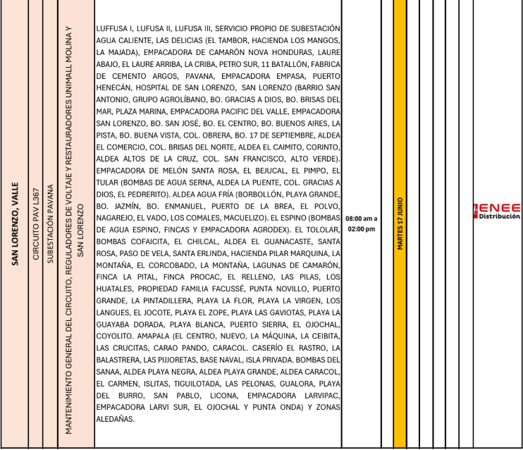 Lista de colonias que no tendrán luz pasado mañana