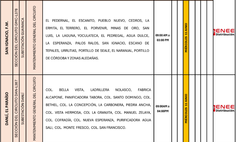Lista de colonias que no tendrán luz pasado mañana