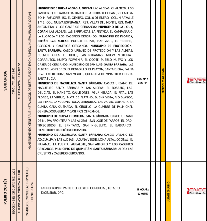 Lista de colonias que no tendrán luz pasado mañana