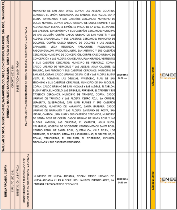 Lista de colonias que no tendrán luz pasado mañana