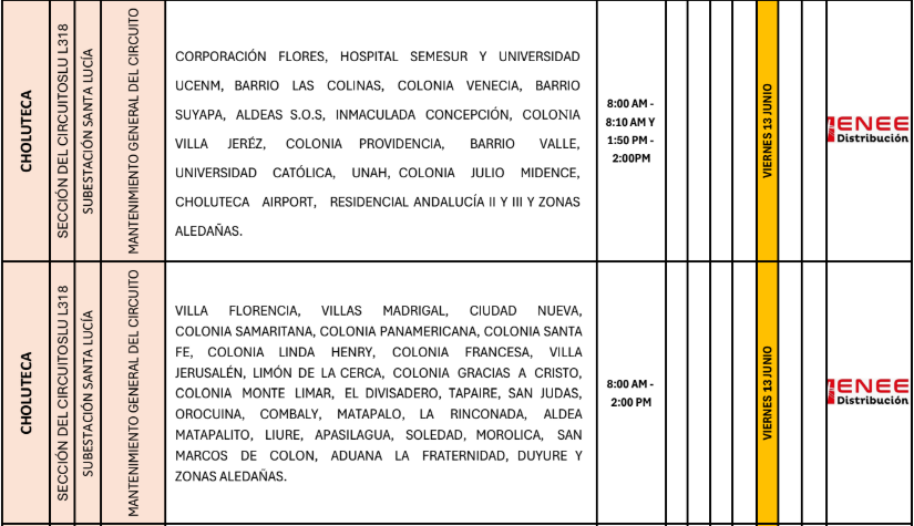 Lista de colonias que no tendrán luz pasado mañana