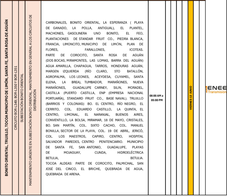 Lista de colonias que no tendrán luz pasado mañana