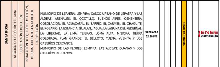 Lista de colonias que no tendrán luz pasado mañana