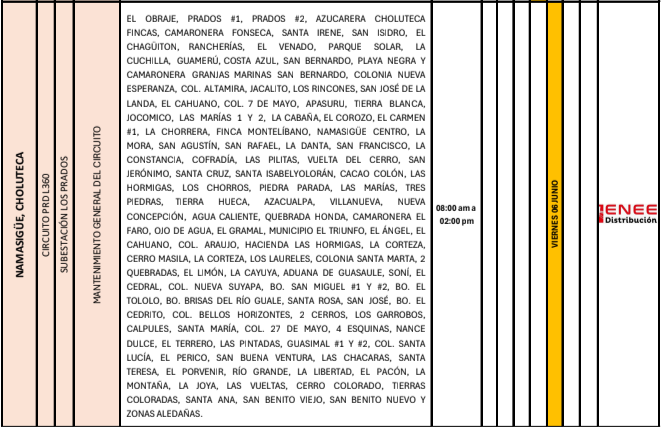 Lista de colonias que no tendrán luz pasado mañana