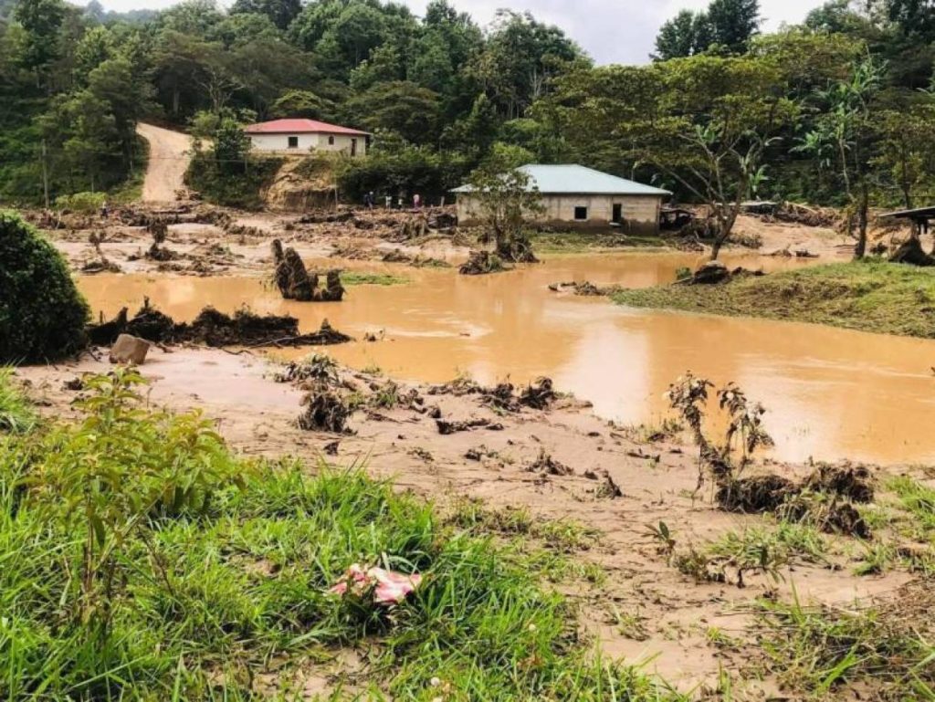 Lugar afectado por lluvias