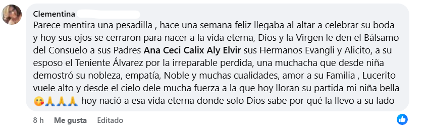 Captura de pantalla del comentario