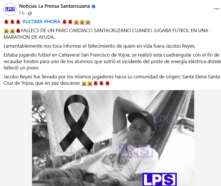 Captura de pantalla de la publicación