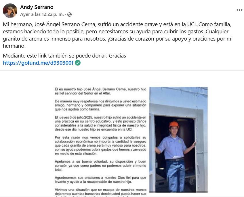 Captura de pantalla de la publicación