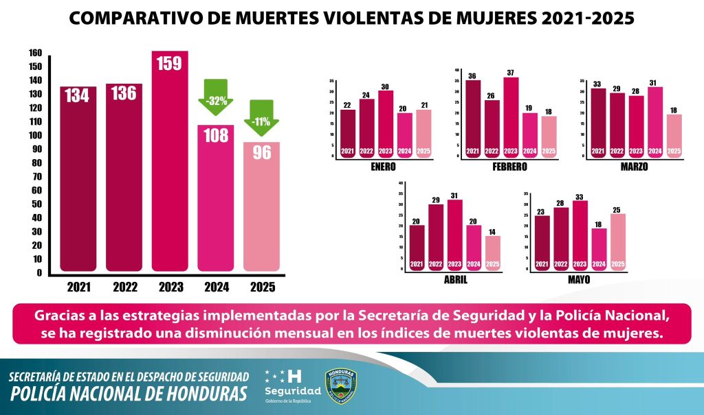 Estadísticas con las muertes violentas de mujeres