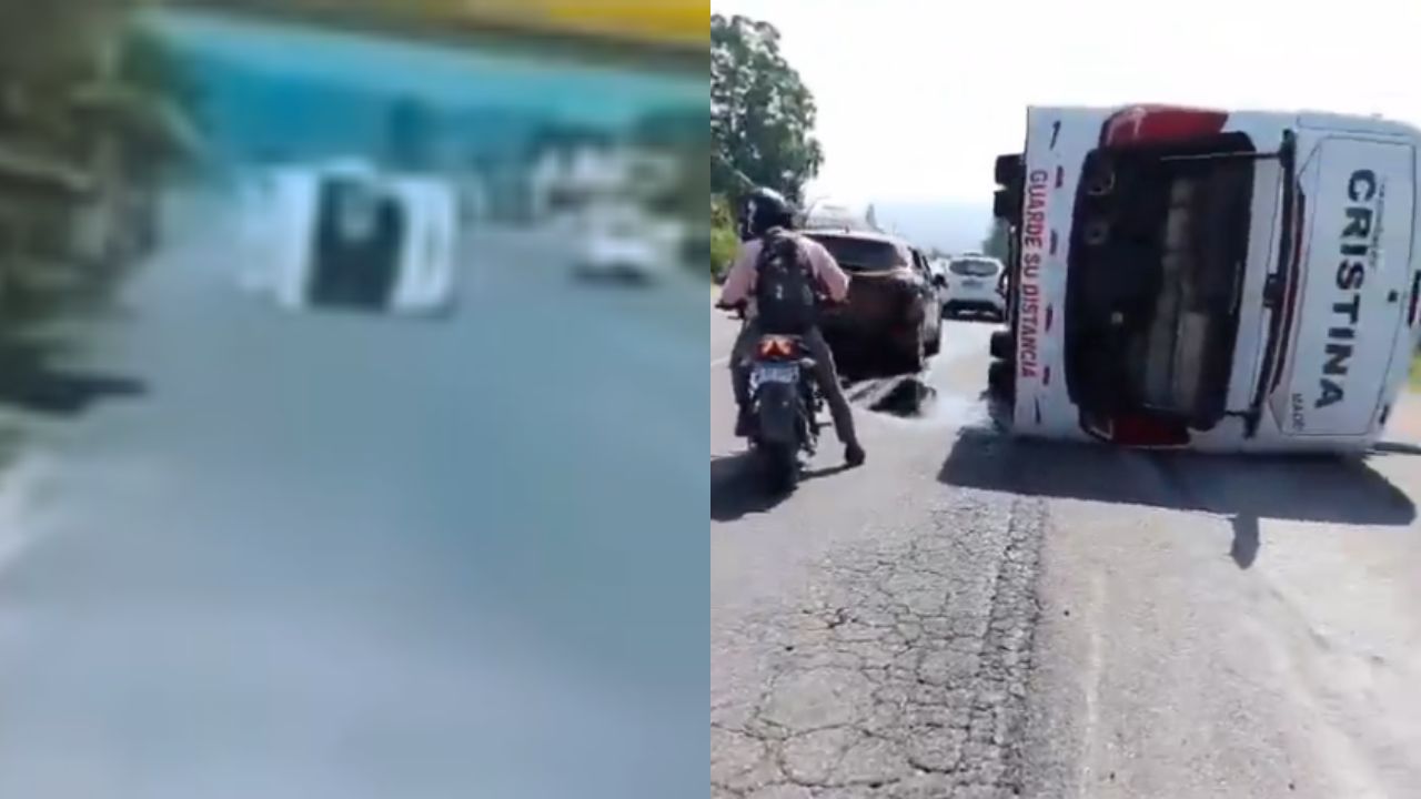 Revelan vídeo de accidente de bus interurbano en carretera CA-13