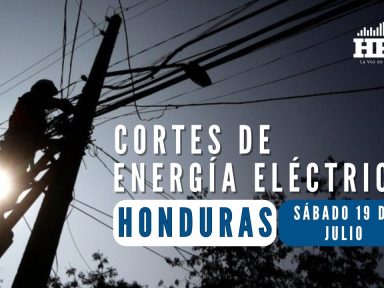 Zonas sin energía eléctrica este sábado 19 de julio por cortes programados
