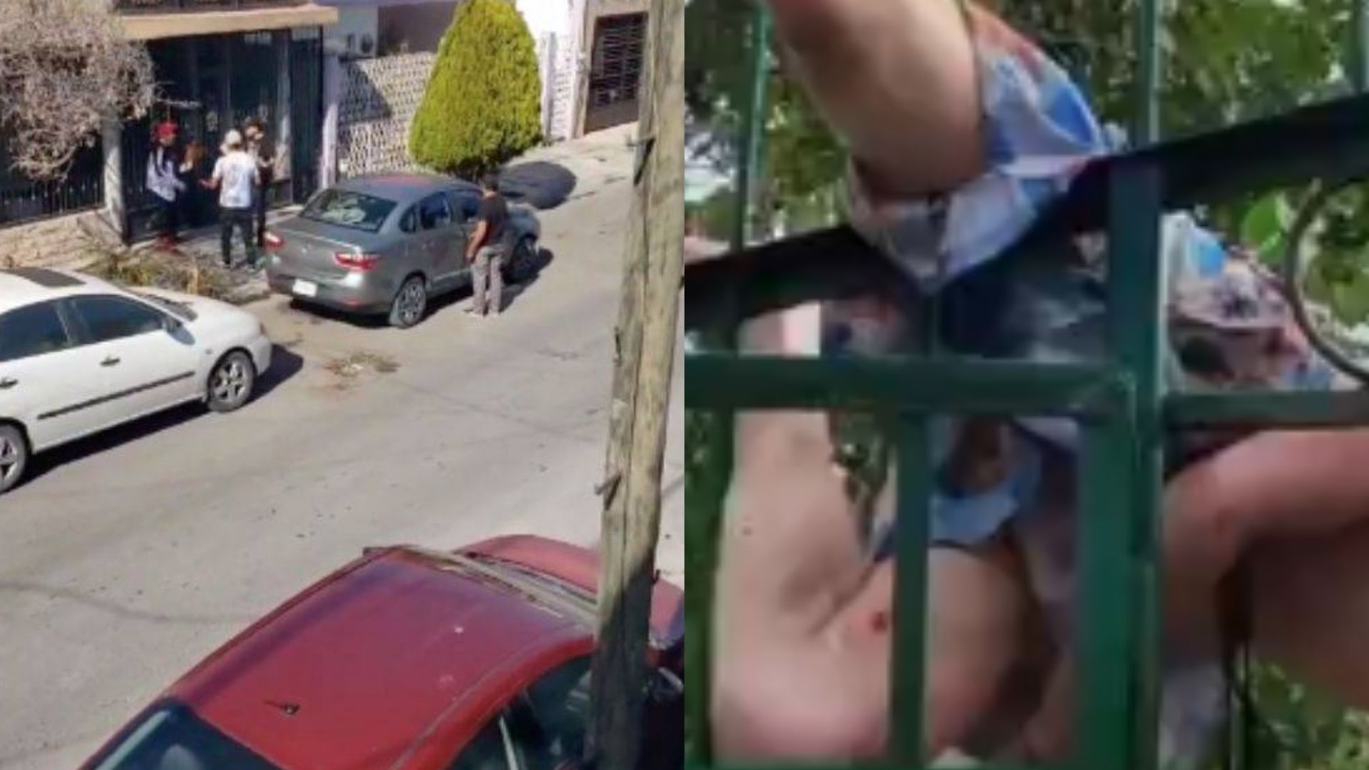 VIDEO: Amante huye del esposo de su 'novia' y termina atravesado en una reja