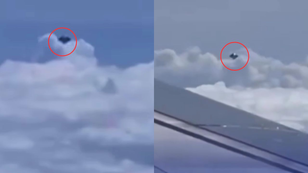 ¿Un OVNI? Pasajeros de avión graban extraño objeto volando cerca de ellos