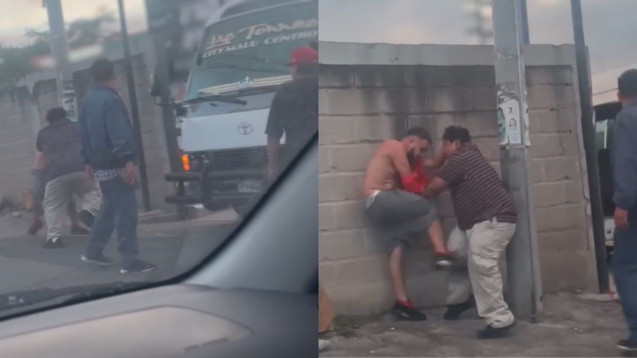 Graban a trabajadores de buses 'rapiditos' en pelea callejera en Comayagüela