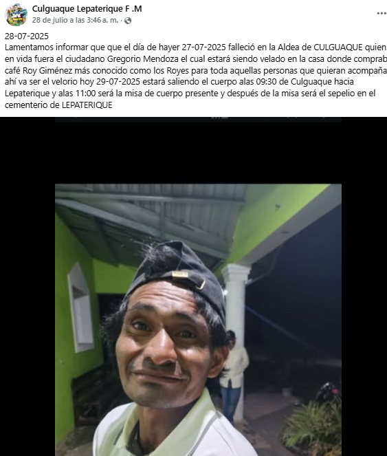 Captura de pantalla de la publicación