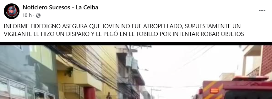 Captura de pantalla de la publicación