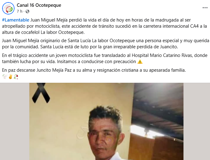 Captura de pantalla de la publicación