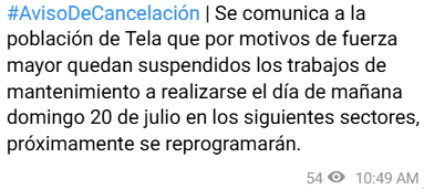 Comunicado de la ENEE